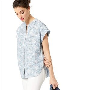 J Crew Mercantile floral chambray camp shirt